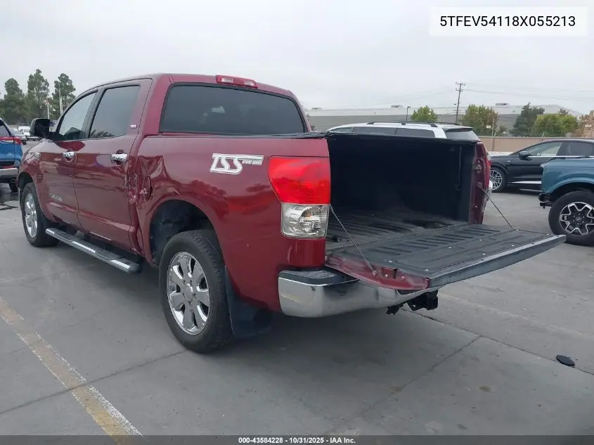 5TFEV54118X055213 2008 Toyota Tundra Sr5 5.7L V8