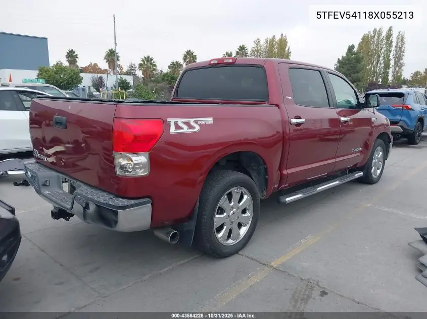 5TFEV54118X055213 2008 Toyota Tundra Sr5 5.7L V8