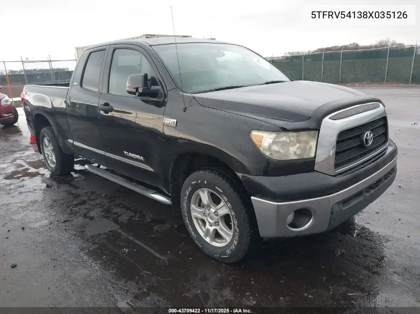 5TFRV54138X035126 2008 Toyota Tundra Sr5 5.7L V8
