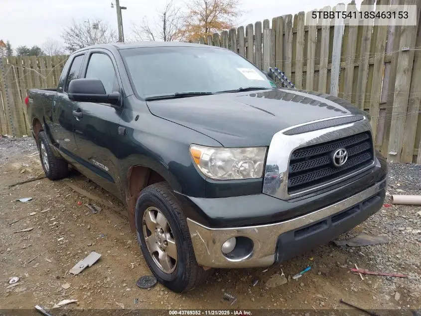 5TBBT54118S463153 2008 Toyota Tundra Sr5 4.7L V8