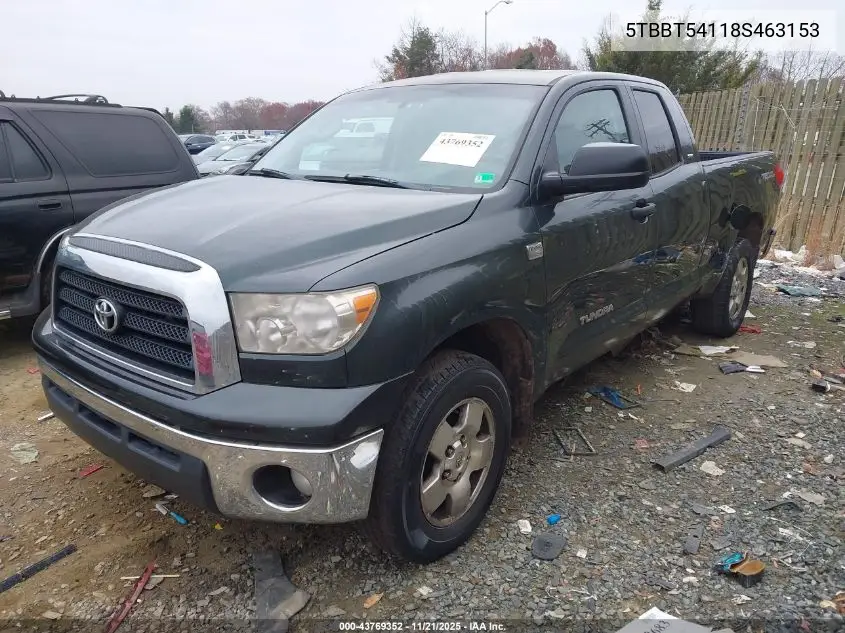 5TBBT54118S463153 2008 Toyota Tundra Sr5 4.7L V8