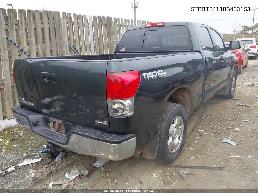5TBBT54118S463153 2008 Toyota Tundra Sr5 4.7L V8