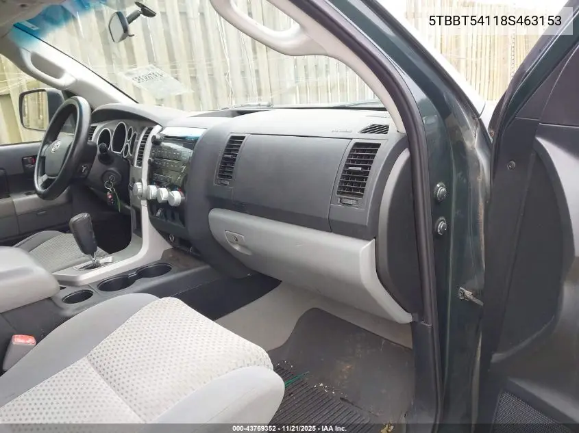 5TBBT54118S463153 2008 Toyota Tundra Sr5 4.7L V8