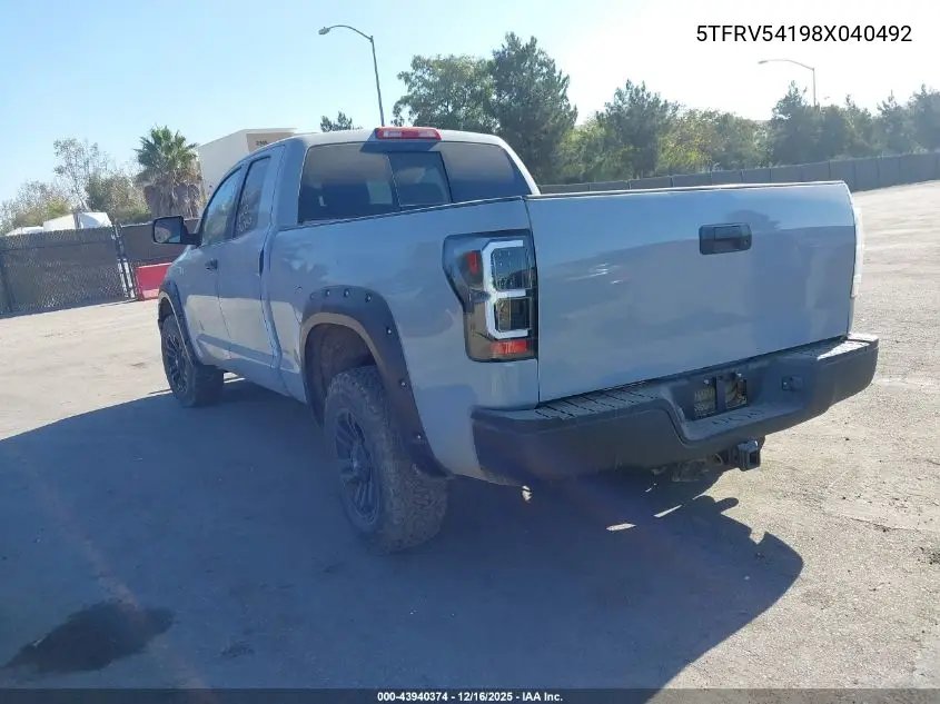 5TFRV54198X040492 2008 Toyota Tundra Sr5 5.7L V8