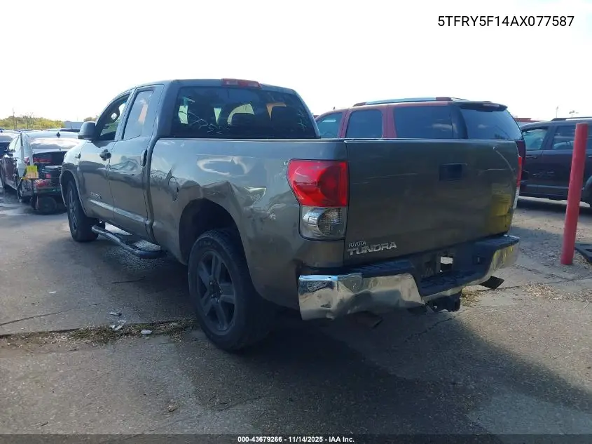5TFRY5F14AX077587 2010 Toyota Tundra Grade 5.7L V8