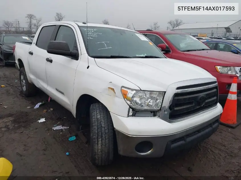5TFEM5F14AX017593 2010 Toyota Tundra Grade 4.6L V8