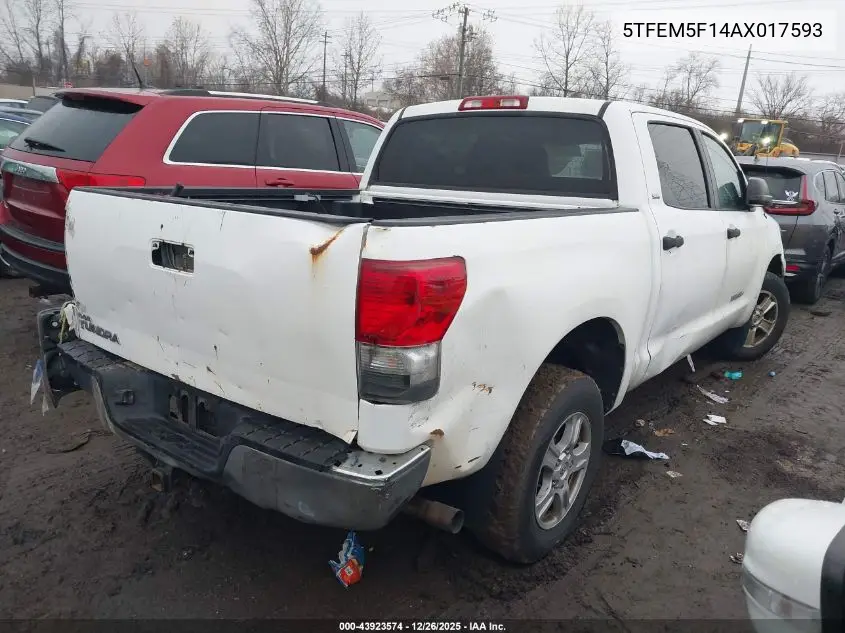 5TFEM5F14AX017593 2010 Toyota Tundra Grade 4.6L V8