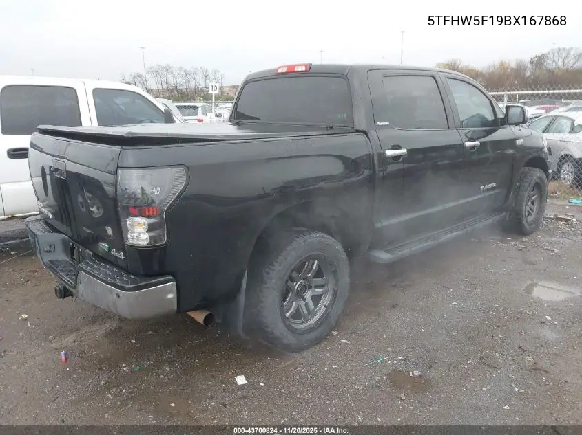 5TFHW5F19BX167868 2011 Toyota Tundra Limited 5.7L V8