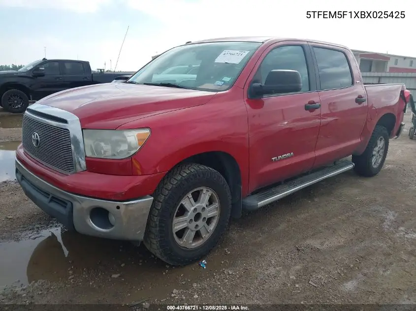 5TFEM5F1XBX025425 2011 Toyota Tundra Grade 4.6L V8