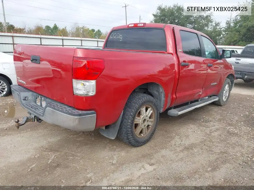5TFEM5F1XBX025425 2011 Toyota Tundra Grade 4.6L V8