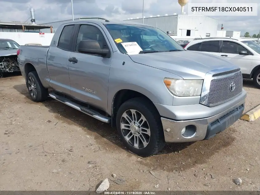 5TFRM5F18CX040511 2012 Toyota Tundra Grade 4.6L V8