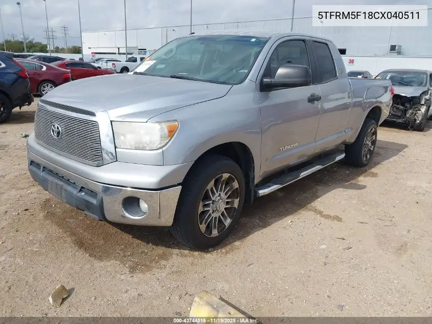 5TFRM5F18CX040511 2012 Toyota Tundra Grade 4.6L V8
