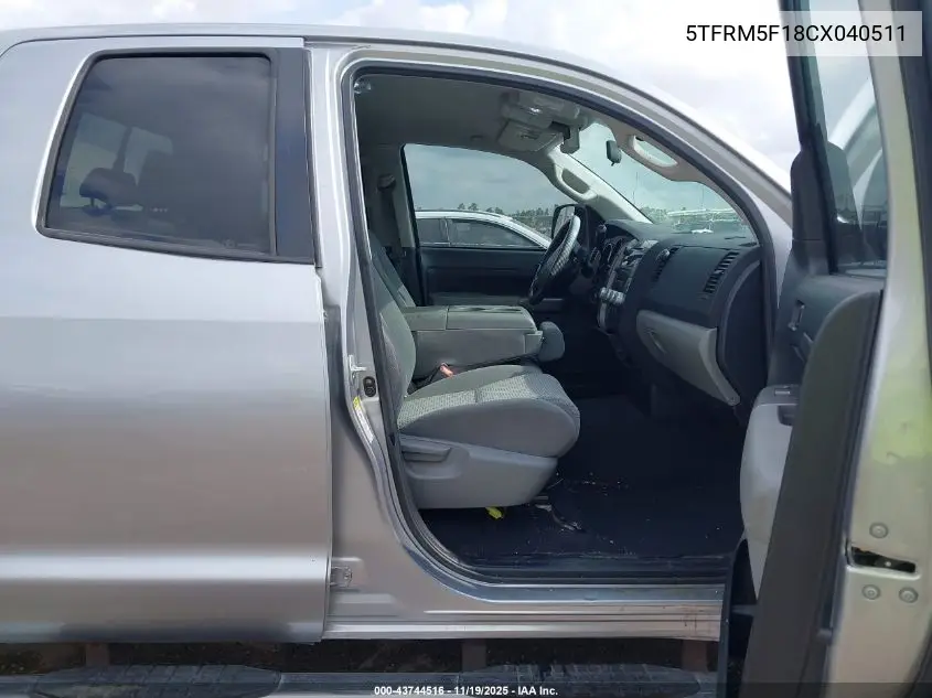 5TFRM5F18CX040511 2012 Toyota Tundra Grade 4.6L V8