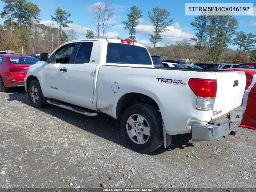 5TFRM5F14CX046192 2012 Toyota Tundra Grade 4.6L V8