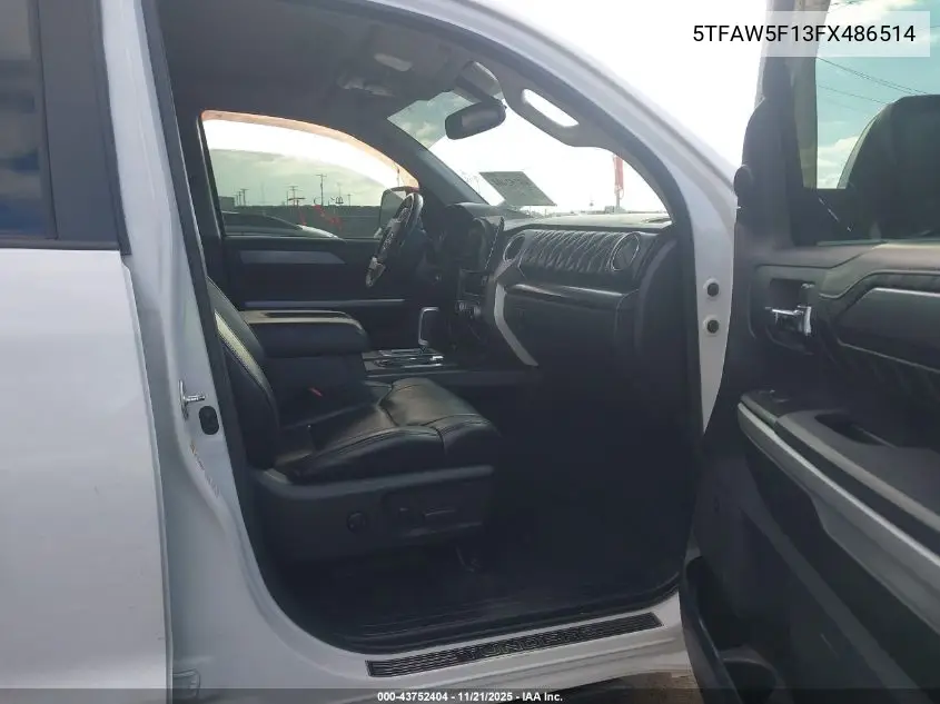 5TFAW5F13FX486514 2015 Toyota Tundra Platinum 5.7L V8