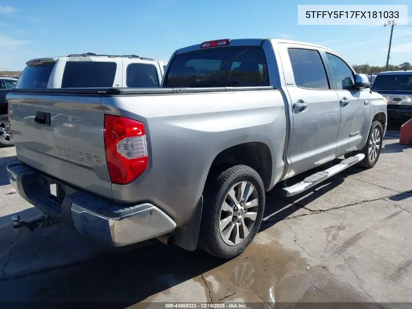 5TFFY5F17FX181033 2015 Toyota Tundra Limited 5.7L V8