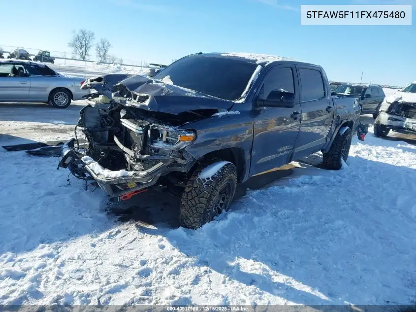 5TFAW5F11FX475480 2015 Toyota Tundra Platinum 5.7L V8