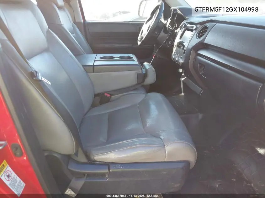 5TFRM5F12GX104998 2016 Toyota Tundra Sr 4.6L V8