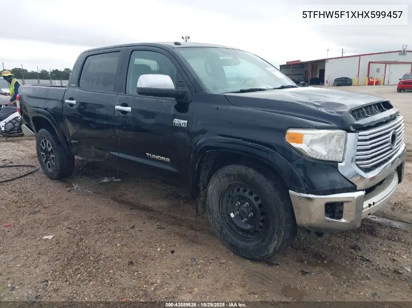 5TFHW5F1XHX599457 2017 Toyota Tundra Limited 5.7L V8