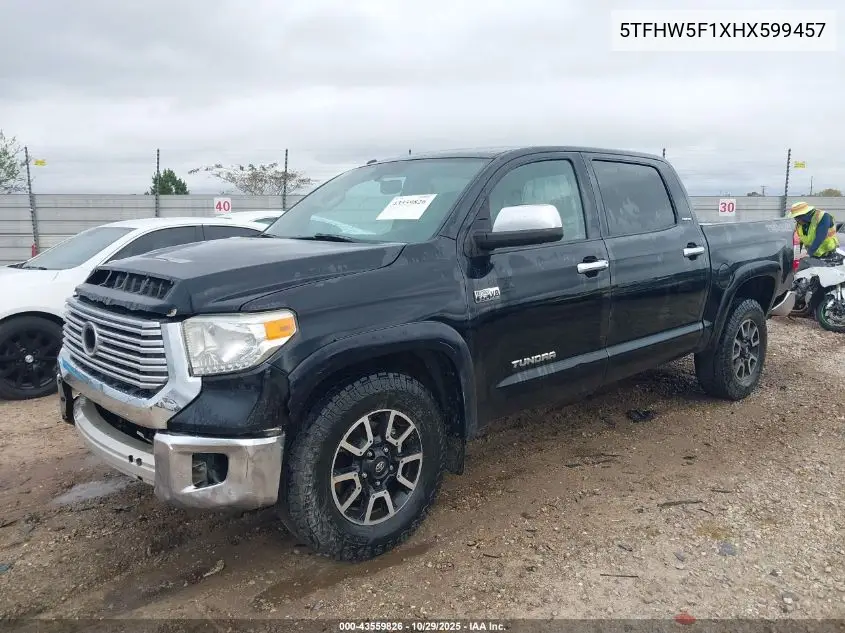 5TFHW5F1XHX599457 2017 Toyota Tundra Limited 5.7L V8