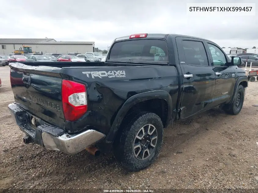 5TFHW5F1XHX599457 2017 Toyota Tundra Limited 5.7L V8