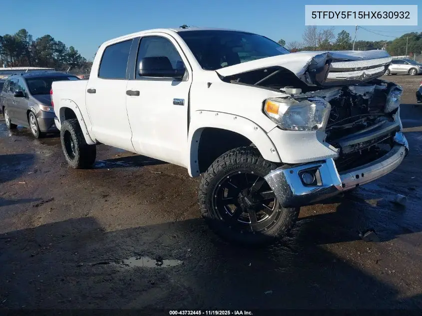 5TFDY5F15HX630932 2017 Toyota Tundra Sr5 5.7L V8
