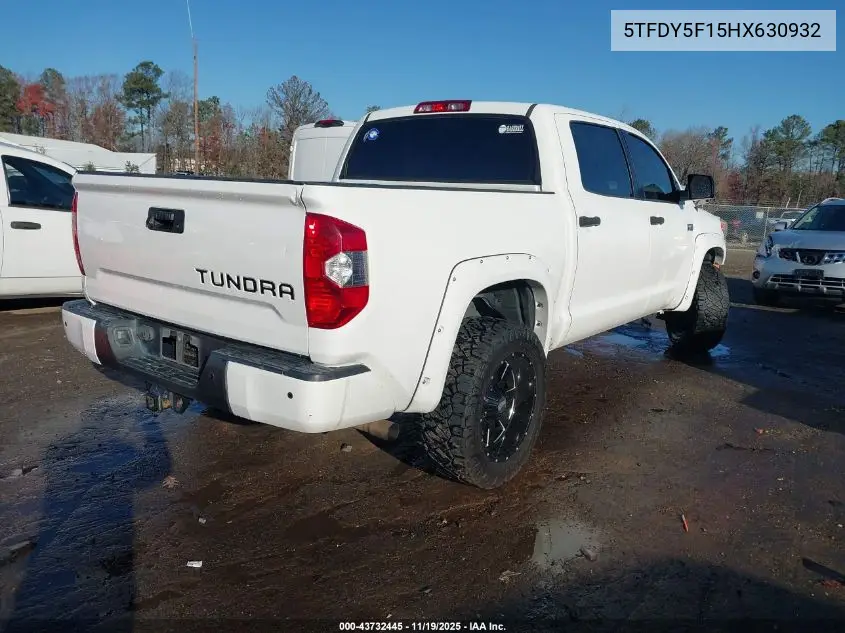 5TFDY5F15HX630932 2017 Toyota Tundra Sr5 5.7L V8