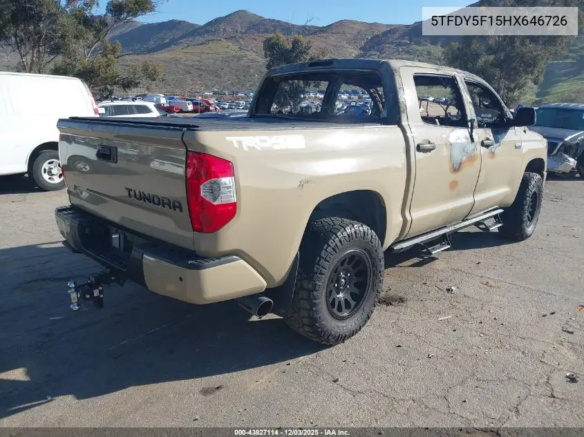 5TFDY5F15HX646726 2017 Toyota Tundra Sr5 5.7L V8