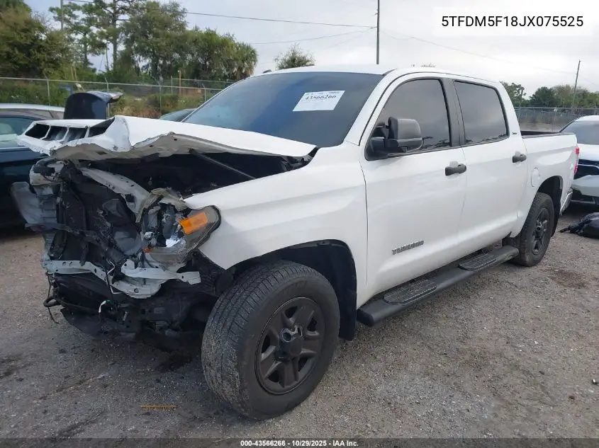 5TFDM5F18JX075525 2018 Toyota Tundra Sr5 4.6L V8