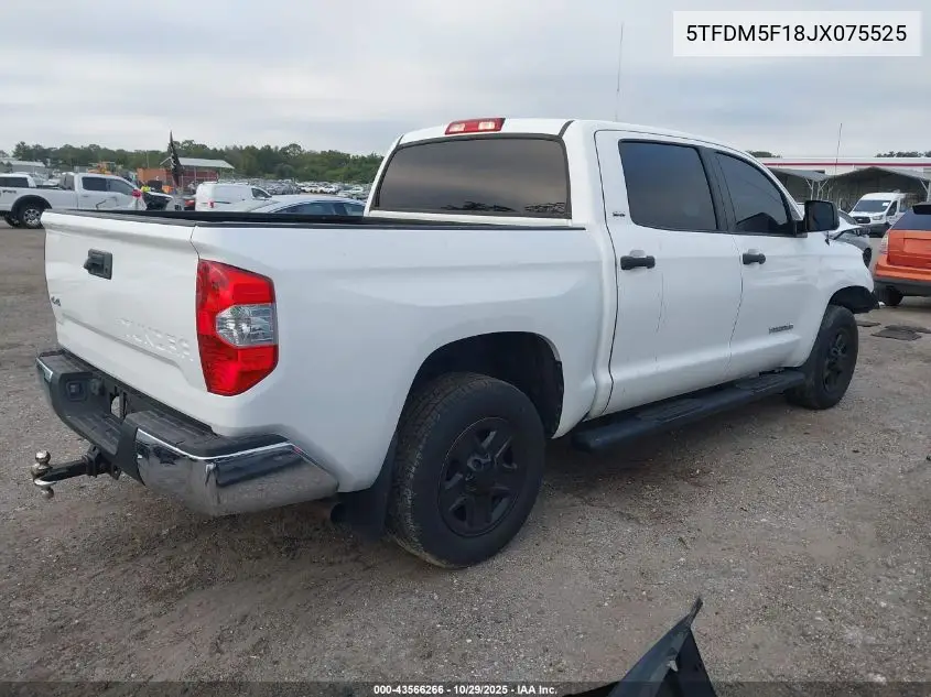 5TFDM5F18JX075525 2018 Toyota Tundra Sr5 4.6L V8