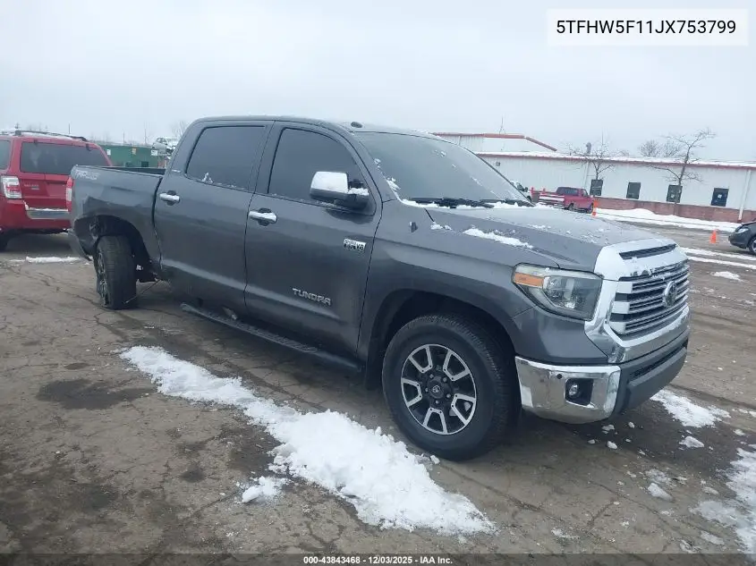 5TFHW5F11JX753799 2018 Toyota Tundra Limited 5.7L V8