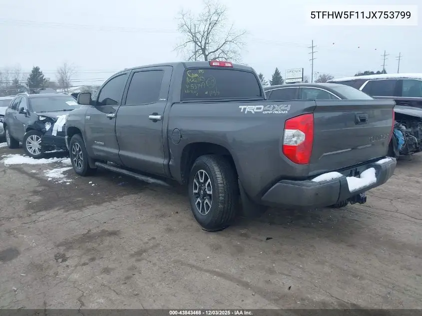 5TFHW5F11JX753799 2018 Toyota Tundra Limited 5.7L V8
