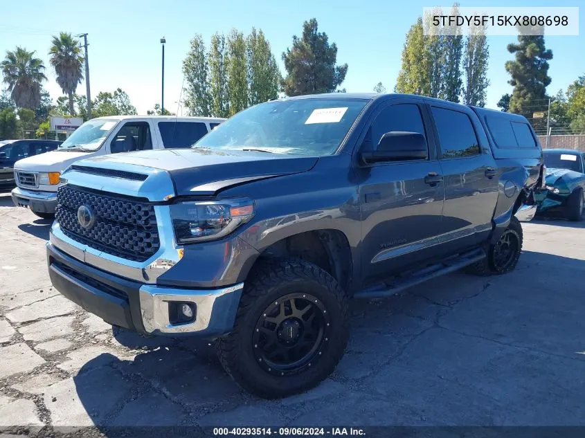 2019 Toyota Tundra Sr5 5.7L V8 VIN: 5TFDY5F15KX808698 Lot: 40293514