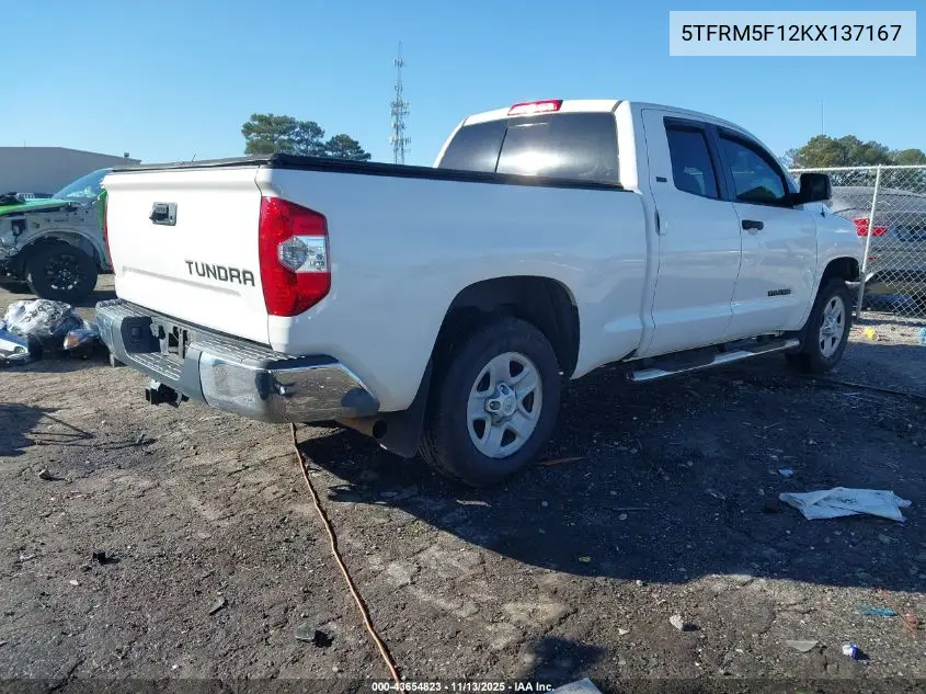 5TFRM5F12KX137167 2019 Toyota Tundra Sr5 4.6L V8
