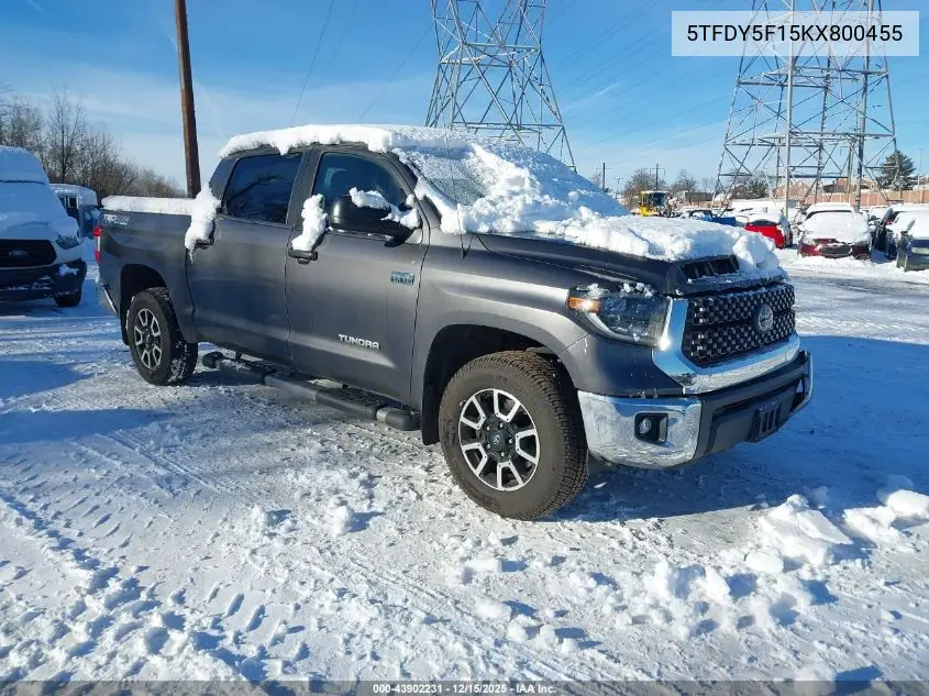 5TFDY5F15KX800455 2019 Toyota Tundra Sr5 5.7L V8