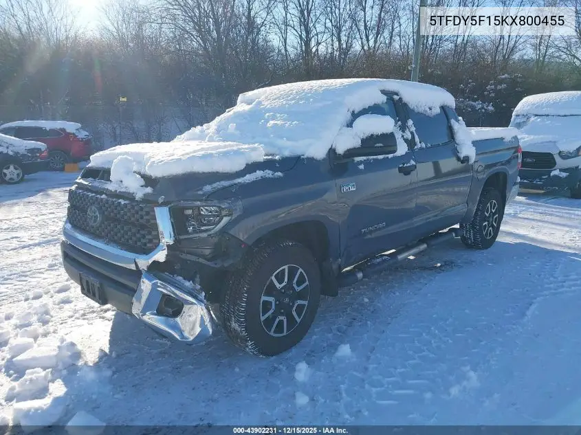 5TFDY5F15KX800455 2019 Toyota Tundra Sr5 5.7L V8