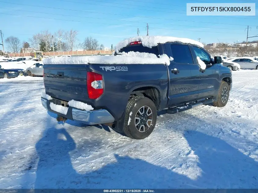 5TFDY5F15KX800455 2019 Toyota Tundra Sr5 5.7L V8