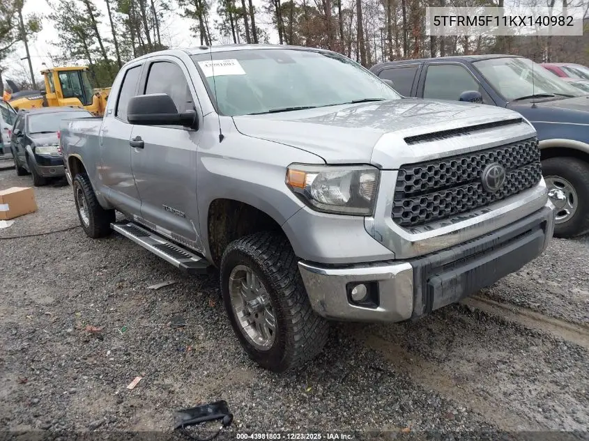 5TFRM5F11KX140982 2019 Toyota Tundra Sr5 4.6L V8