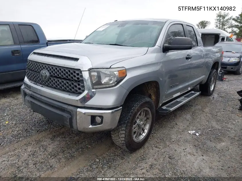 5TFRM5F11KX140982 2019 Toyota Tundra Sr5 4.6L V8