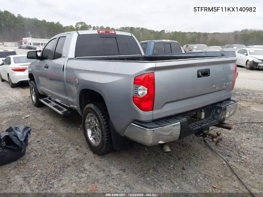 5TFRM5F11KX140982 2019 Toyota Tundra Sr5 4.6L V8