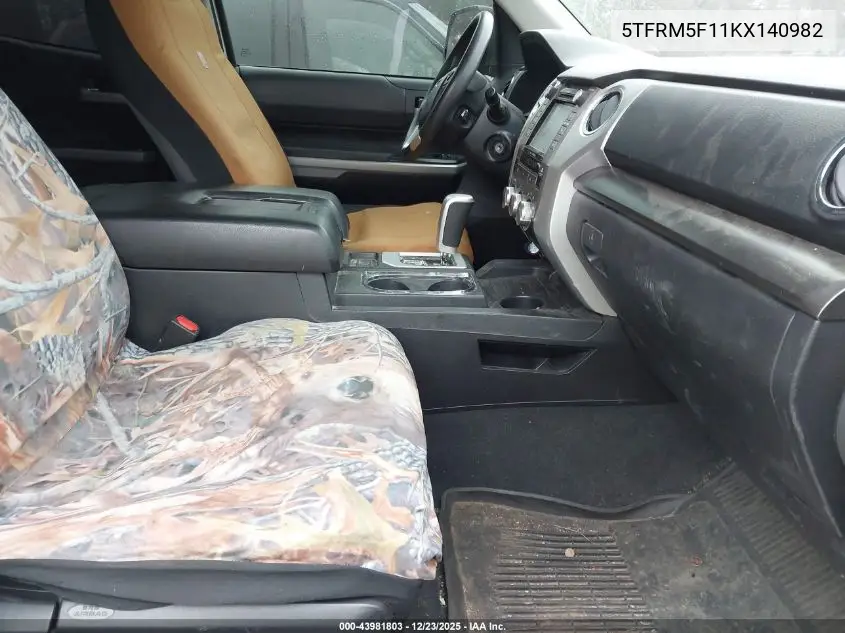 5TFRM5F11KX140982 2019 Toyota Tundra Sr5 4.6L V8