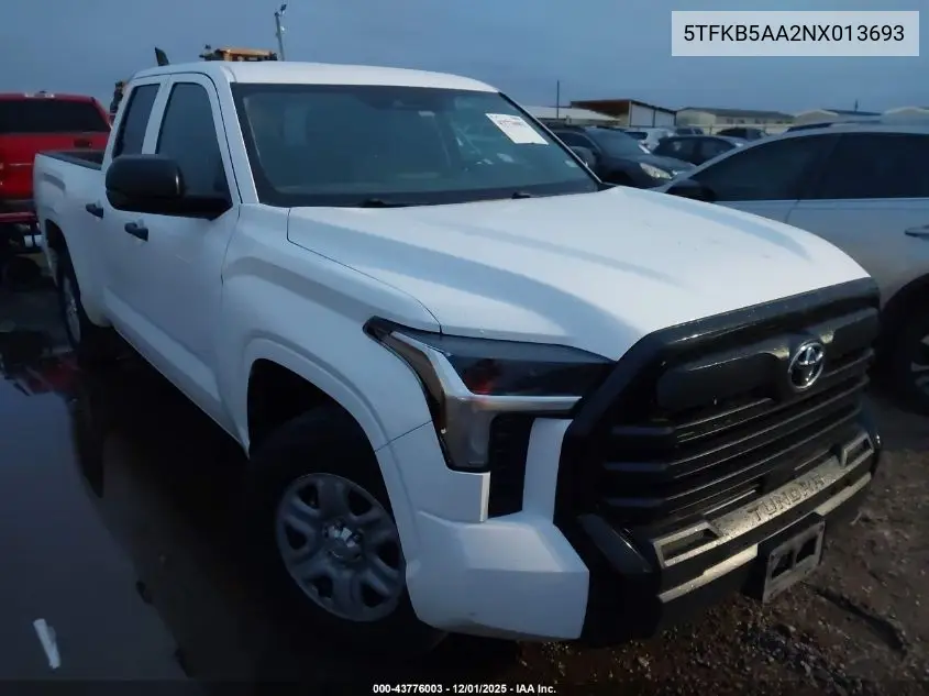 5TFKB5AA2NX013693 2022 Toyota Tundra Sr