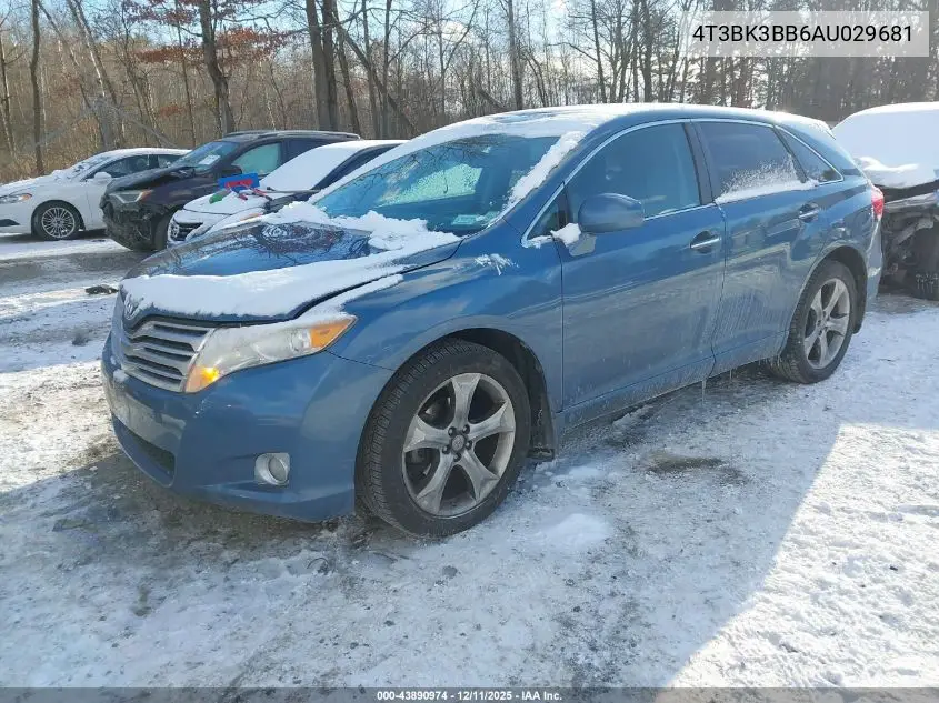 4T3BK3BB6AU029681 2010 Toyota Venza Base V6
