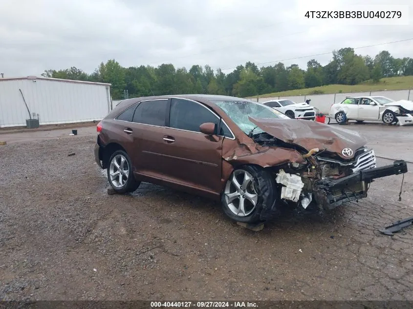 4T3ZK3BB3BU040279 2011 Toyota Venza Base V6