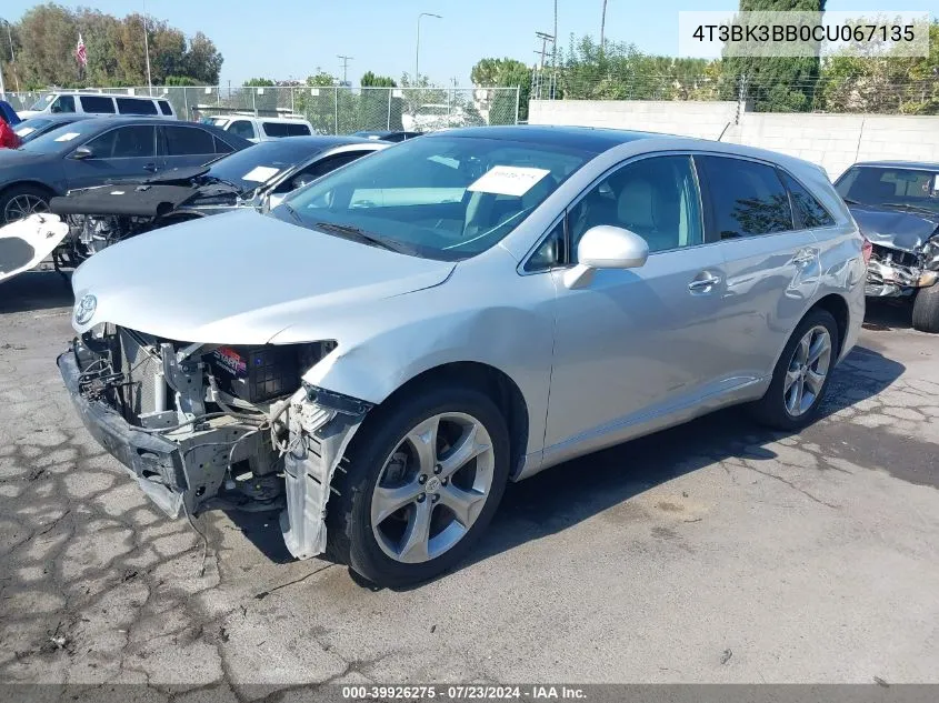 4T3BK3BB0CU067135 2012 Toyota Venza Xle V6