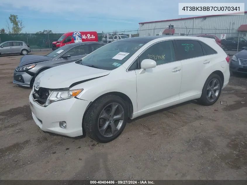 4T3BK3BB7CU070341 2012 Toyota Venza Limited V6