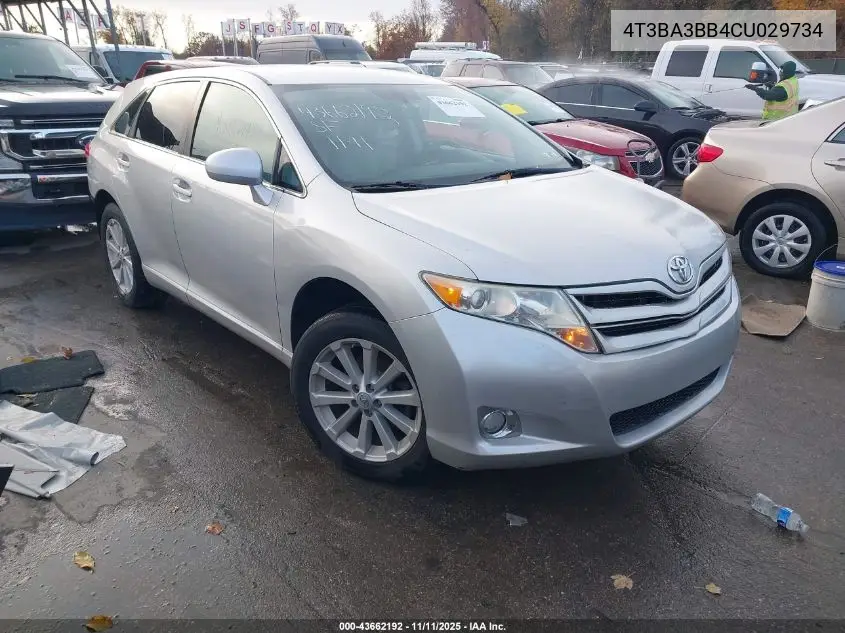 4T3BA3BB4CU029734 2012 Toyota Venza Le