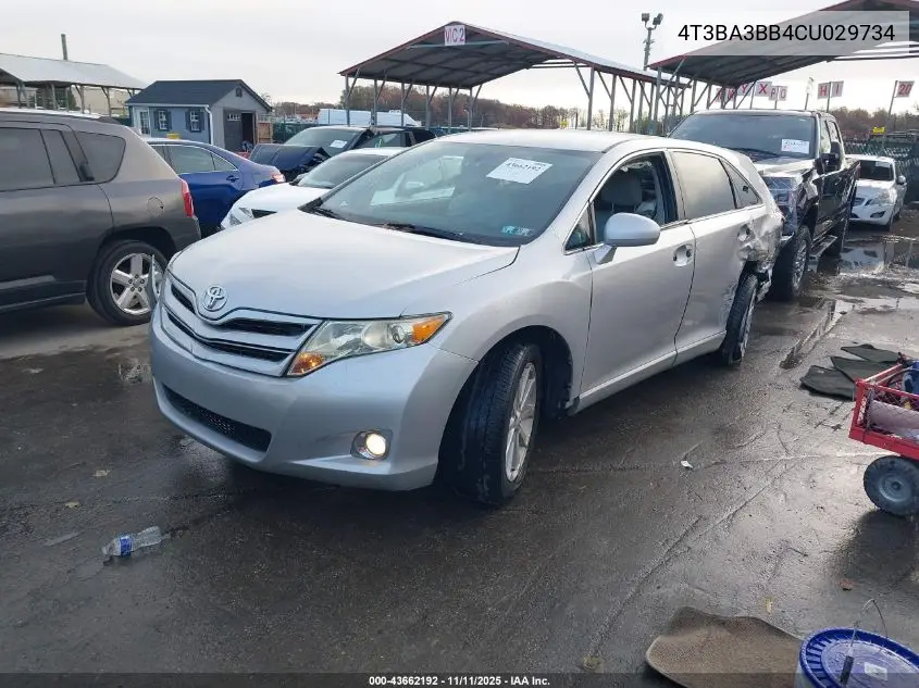 4T3BA3BB4CU029734 2012 Toyota Venza Le
