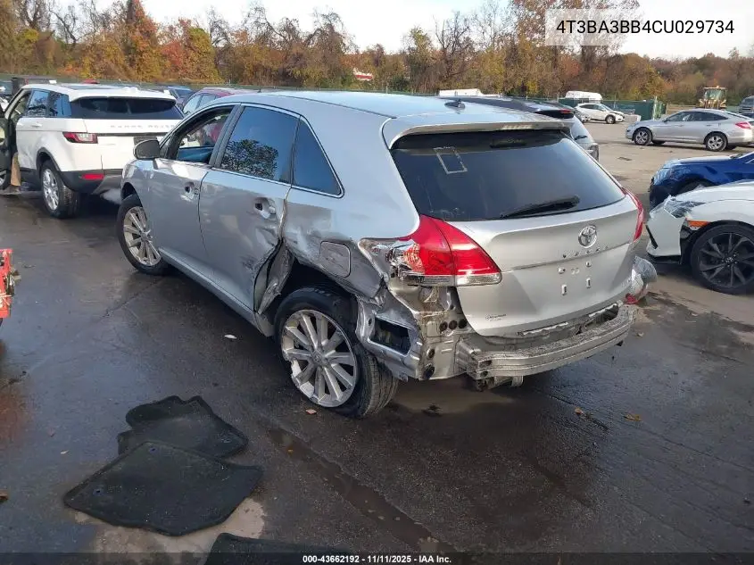 4T3BA3BB4CU029734 2012 Toyota Venza Le