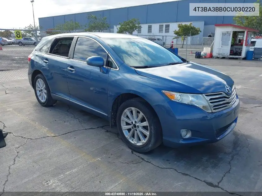 4T3BA3BB0CU030220 2012 Toyota Venza Xle